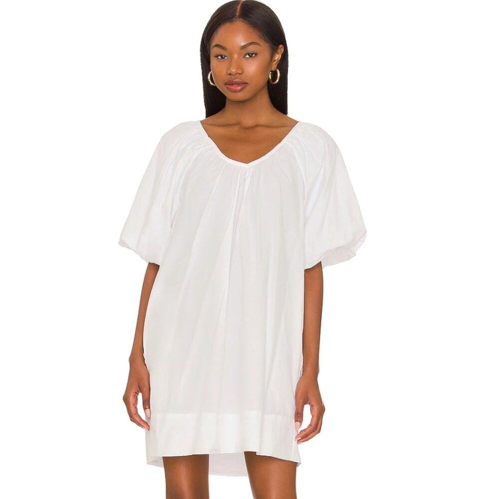 SUNDRY Short Sleeve Mini Dress in White NWT Size Small